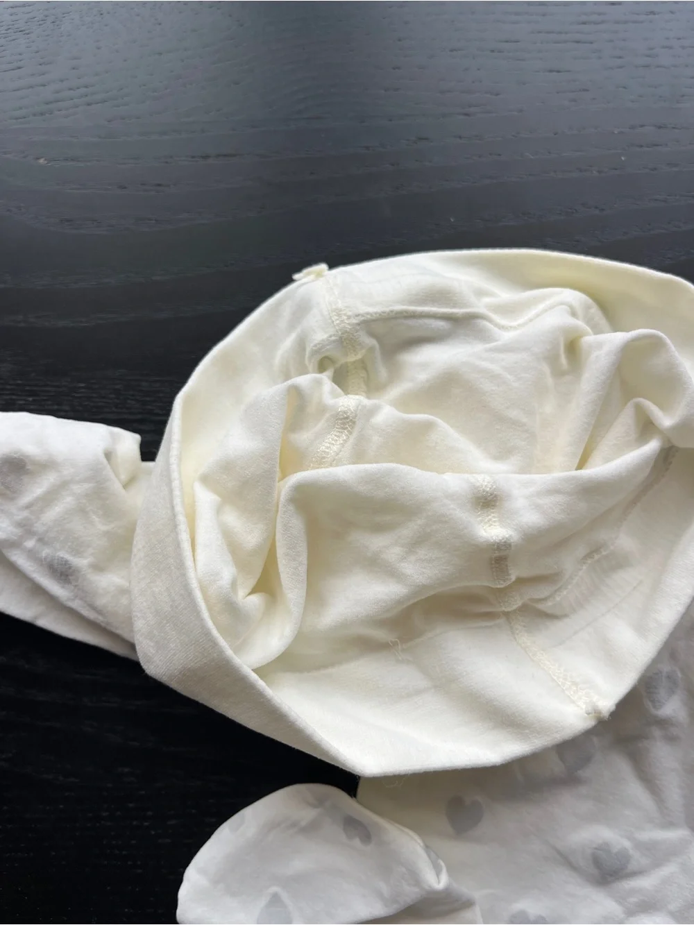 White Off-White Cream Textured Heart Pattern Tights Stockings Pantyhose Stretch